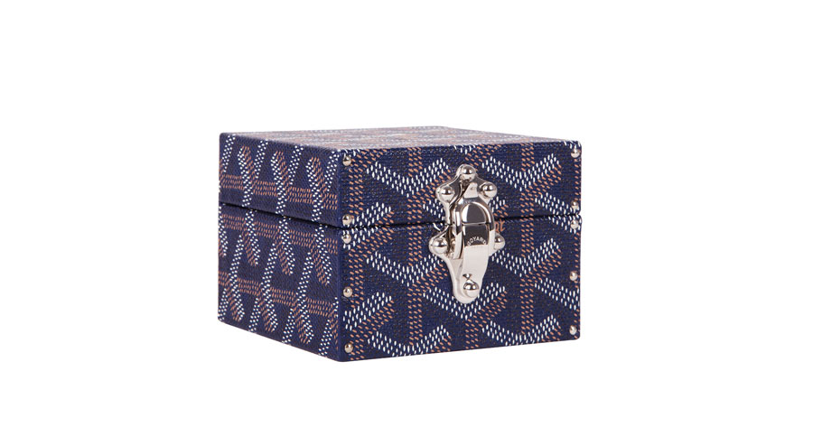 GOYARD Midnight-blue Moroccan long-grain jewelry box 1…