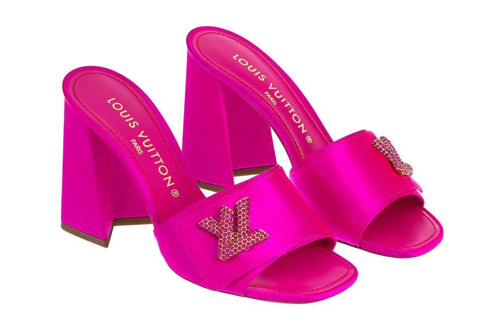 Louis Vuitton, Shoes, Louis Vuitton Revival Mule Monogram Pink Heel  Padded Heels Sandals